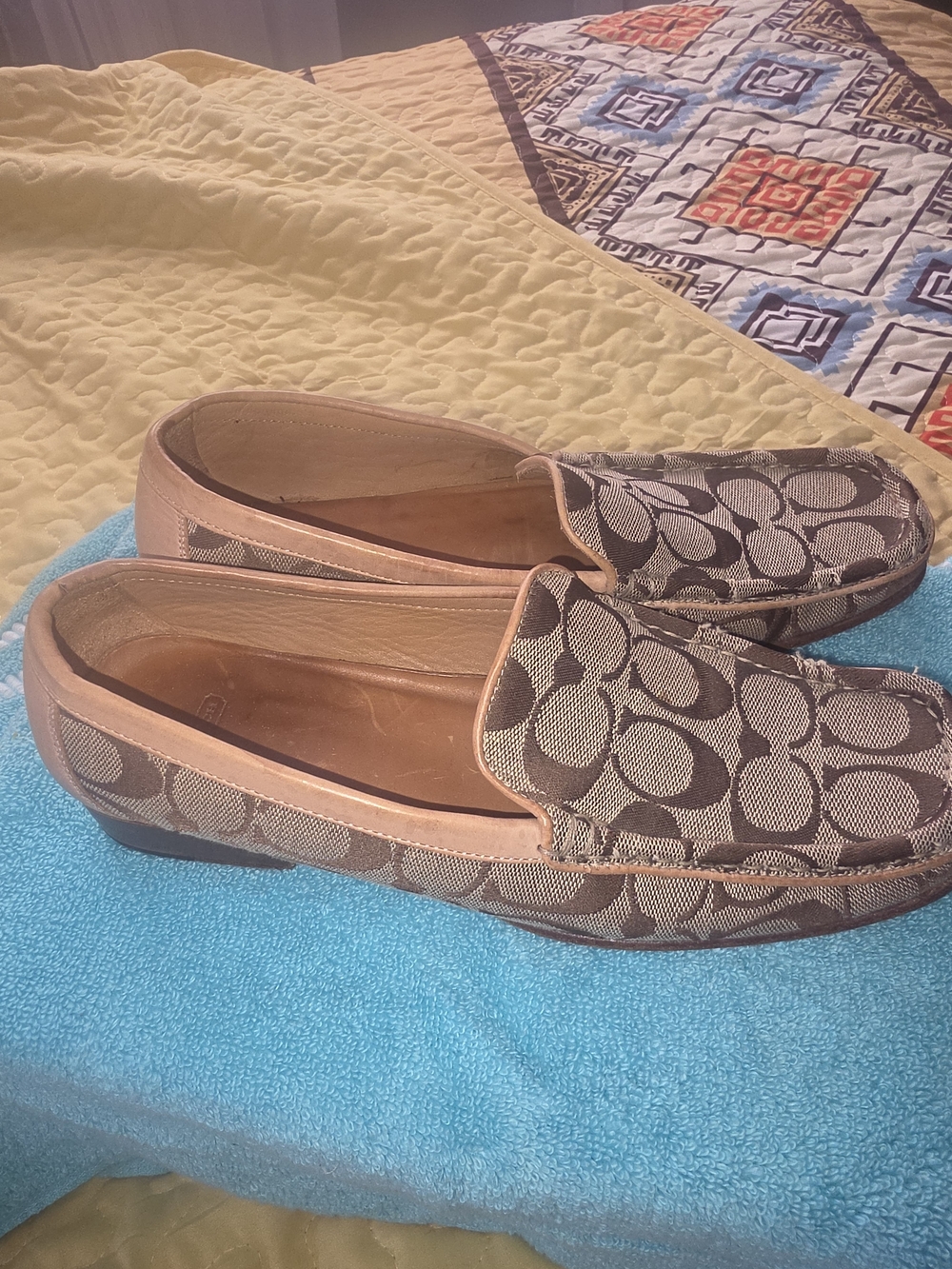 Coach Signature Canvas Loafers in Brown and Tan - Picture 4 of 8